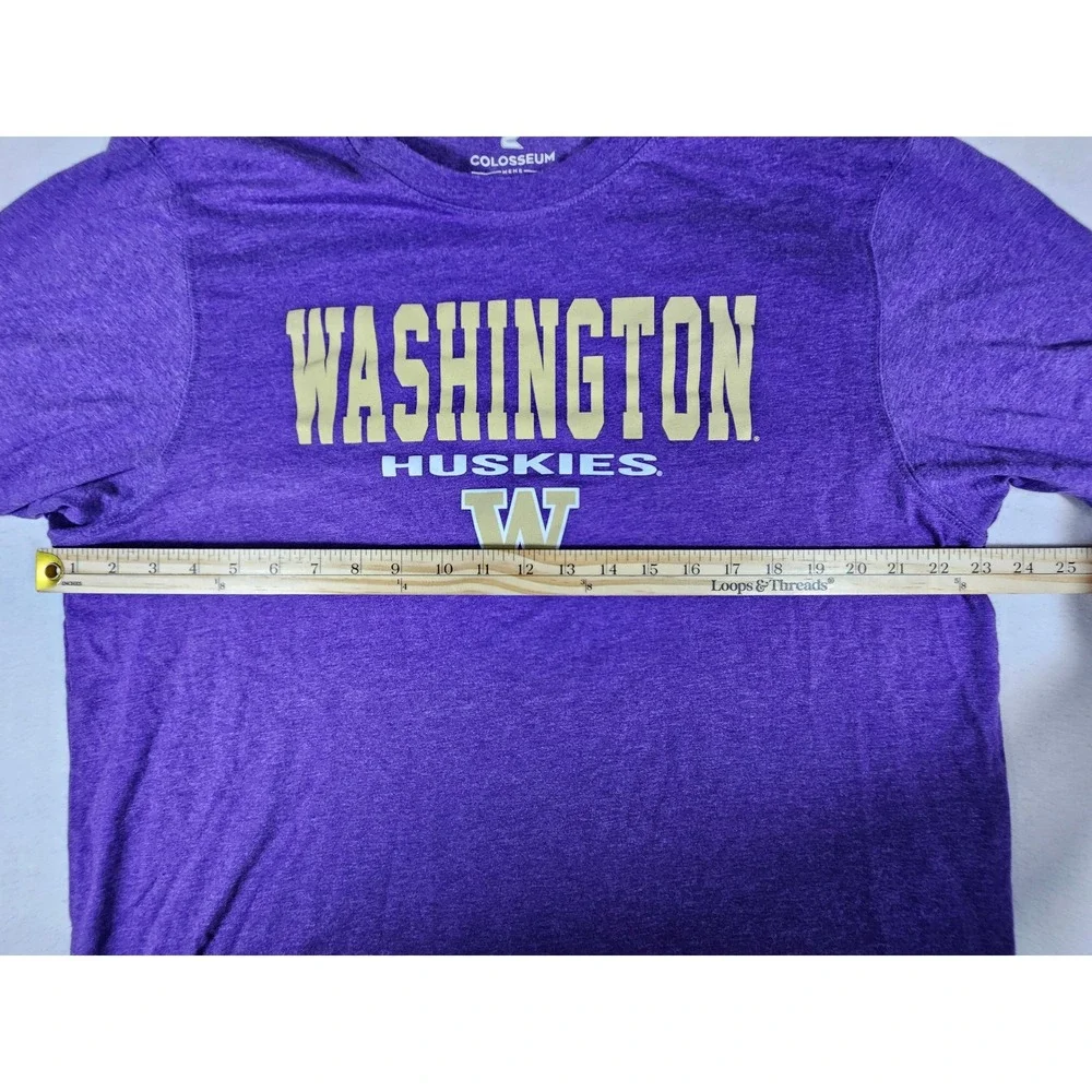 Colosseum Washington Huskies Mens XL Purple Heathered Graphic T-Shirt NCAA - Picture 4 of 7